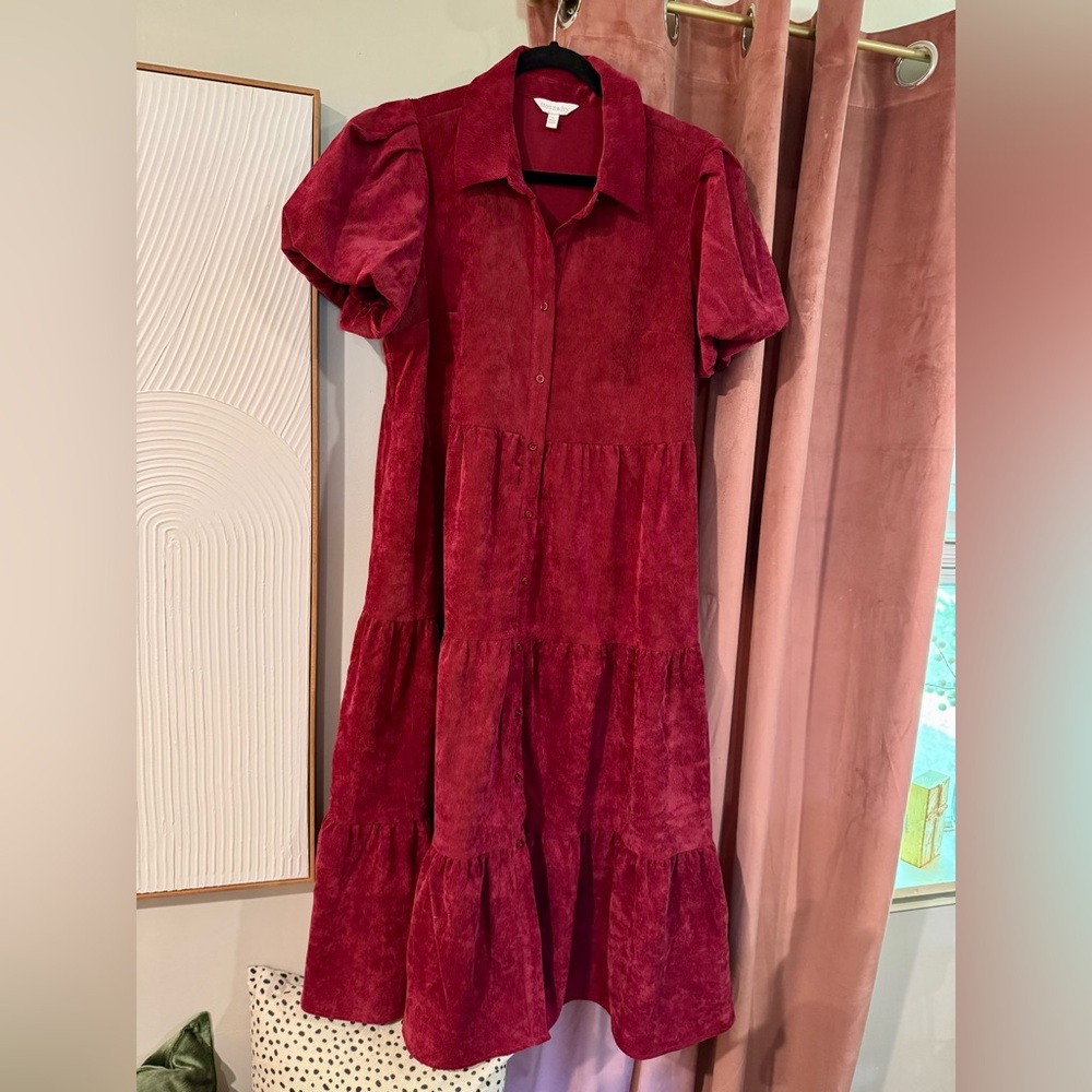 Crown & Ivy Red Tiered Dress